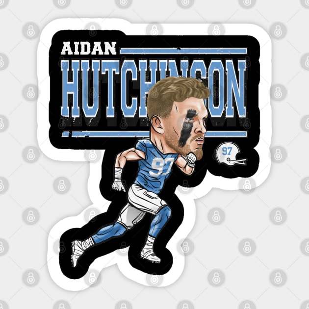 Aidan Hutchinson Detroit Cartoon Sticker by Buya_Hamkac